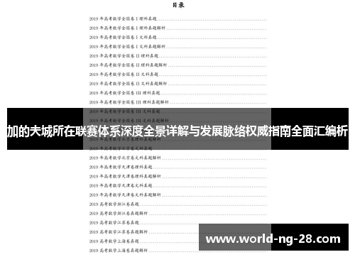 加的夫城所在联赛体系深度全景详解与发展脉络权威指南全面汇编析 加的夫城所在联赛体系深度全景详解与发展脉络权威指南全面汇编析